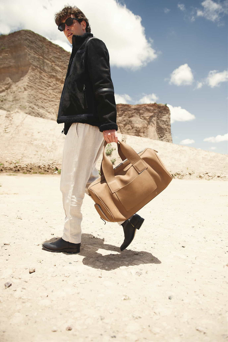 Maleta duffle de piel 28L
