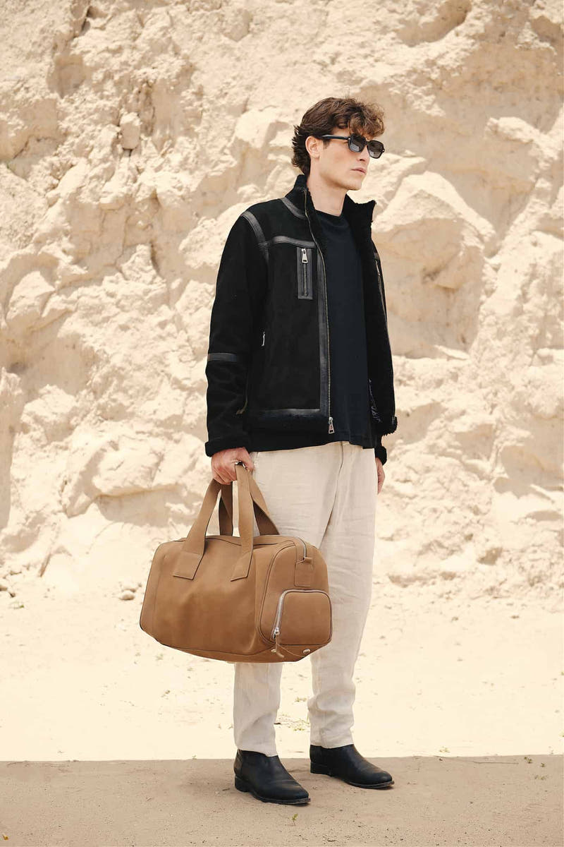Maleta duffle de piel 28L