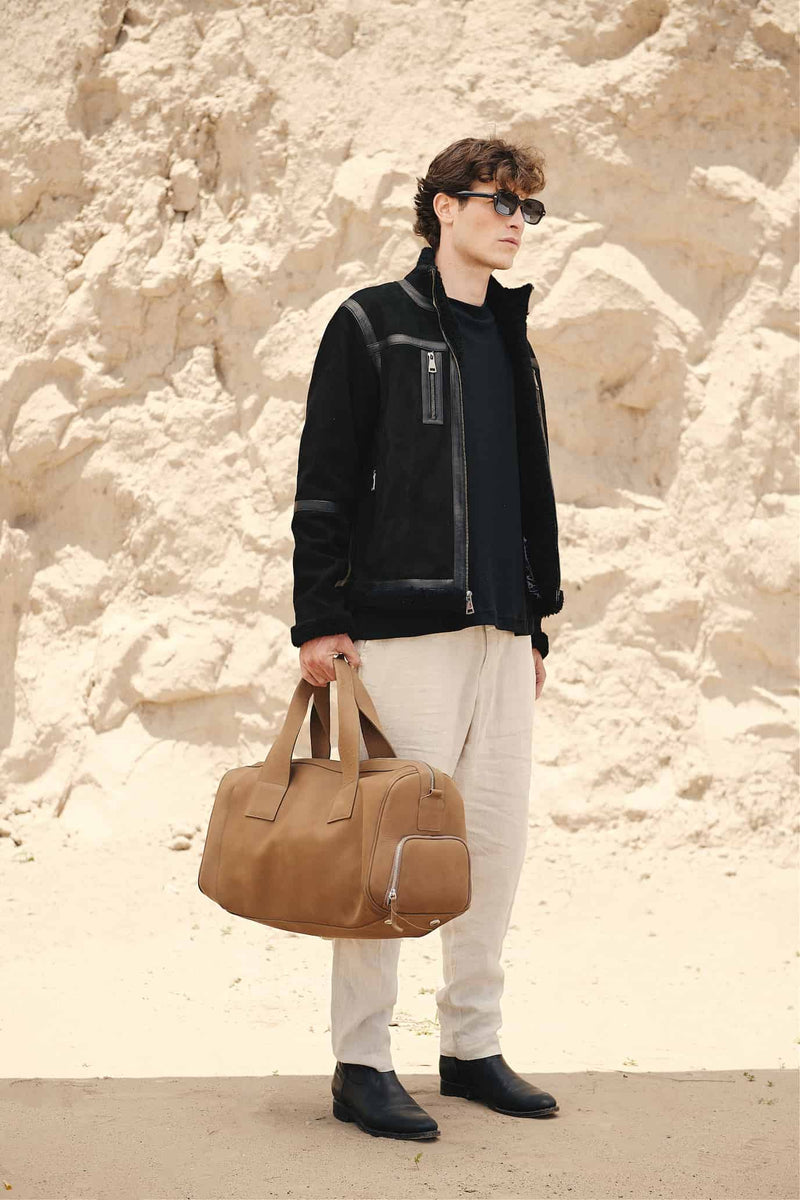 Maleta duffle de piel 28L