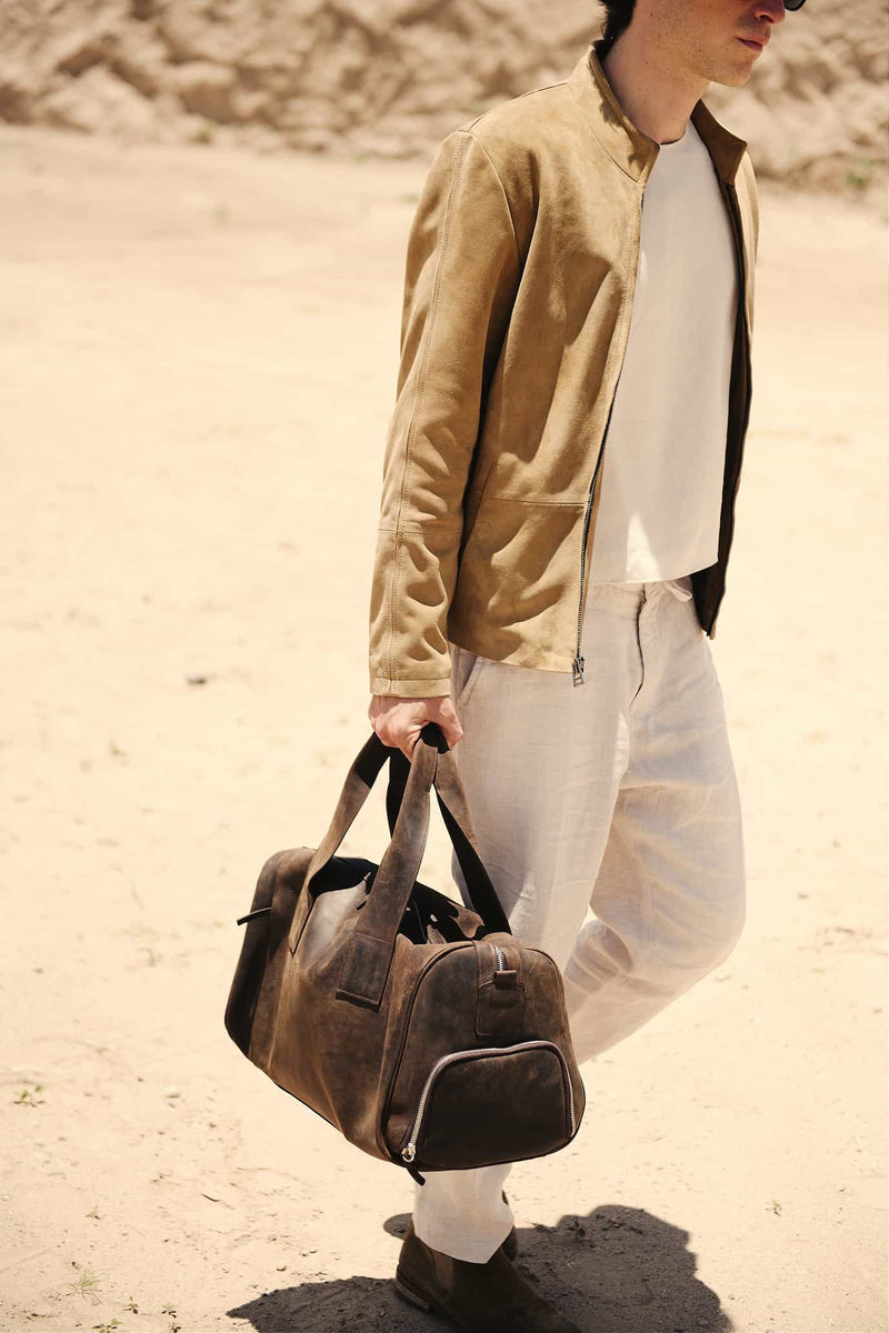 Maleta duffle de piel 28L