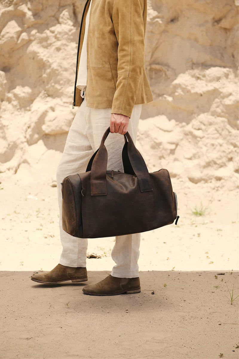 Maleta duffle de piel 28L