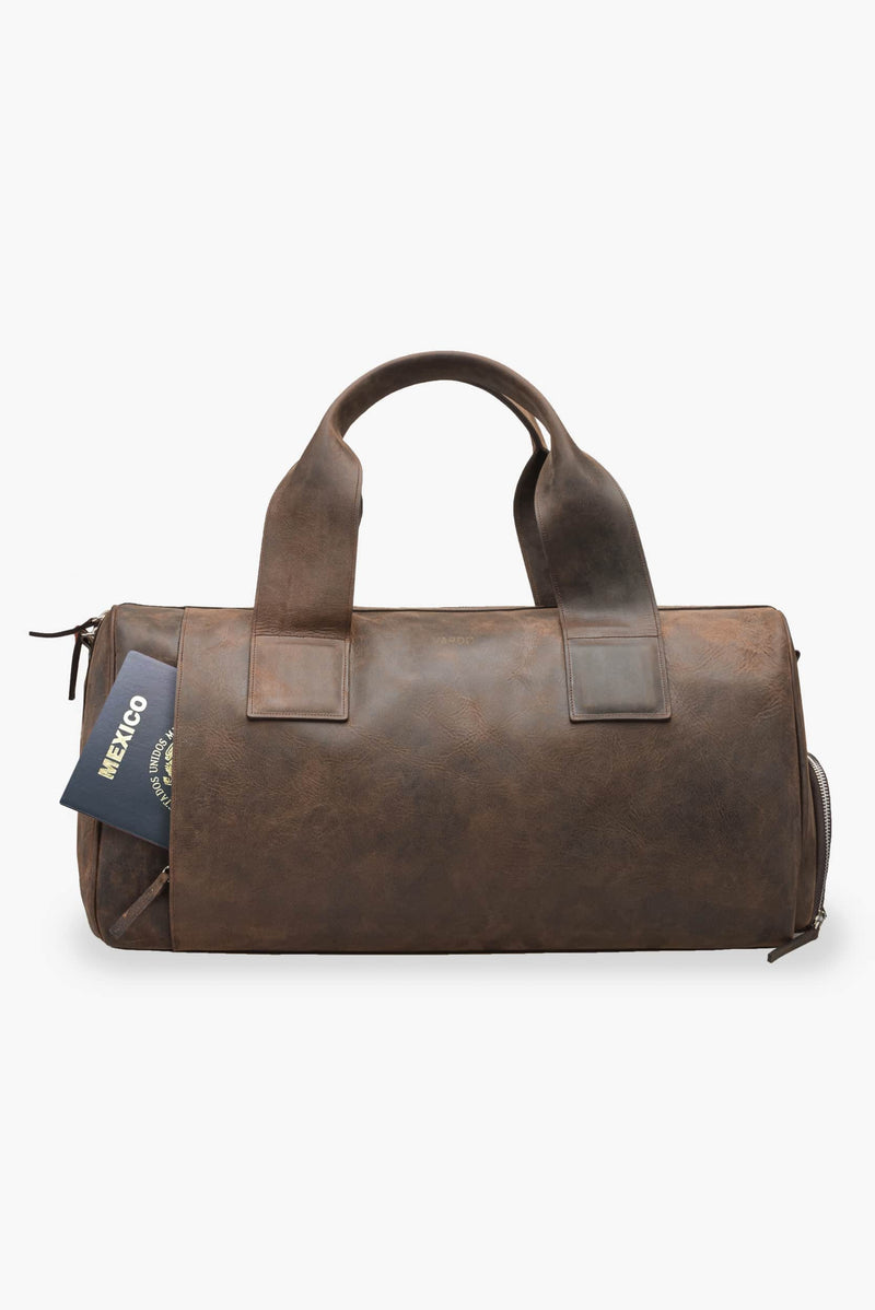 Maleta duffle de piel 28L