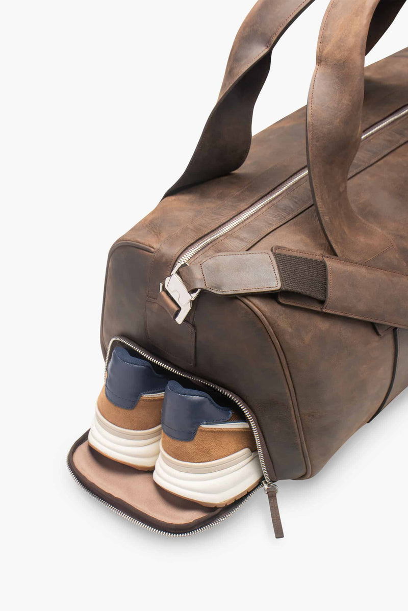 Maleta duffle de piel 28L