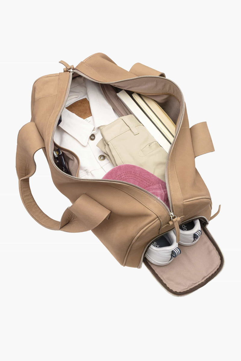 Maleta duffle de piel 28L