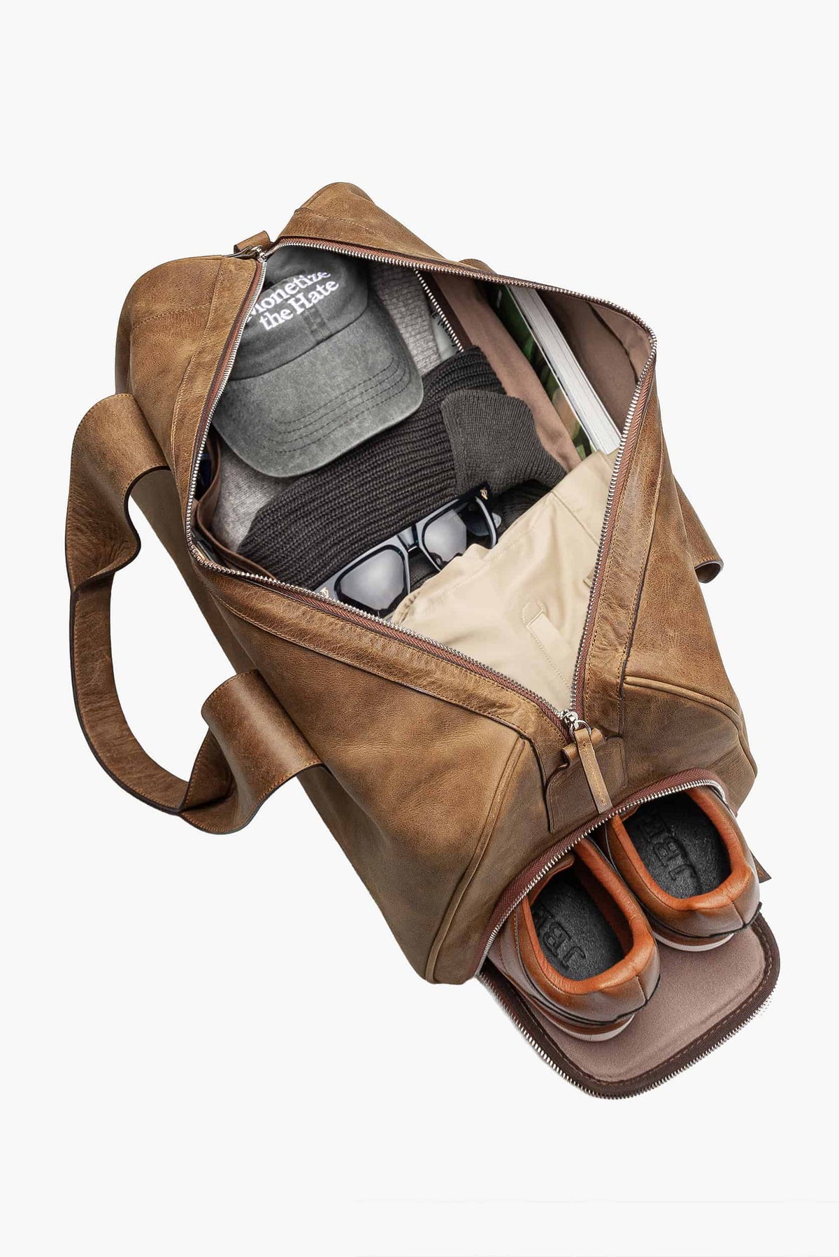 Maleta duffle de piel 28L