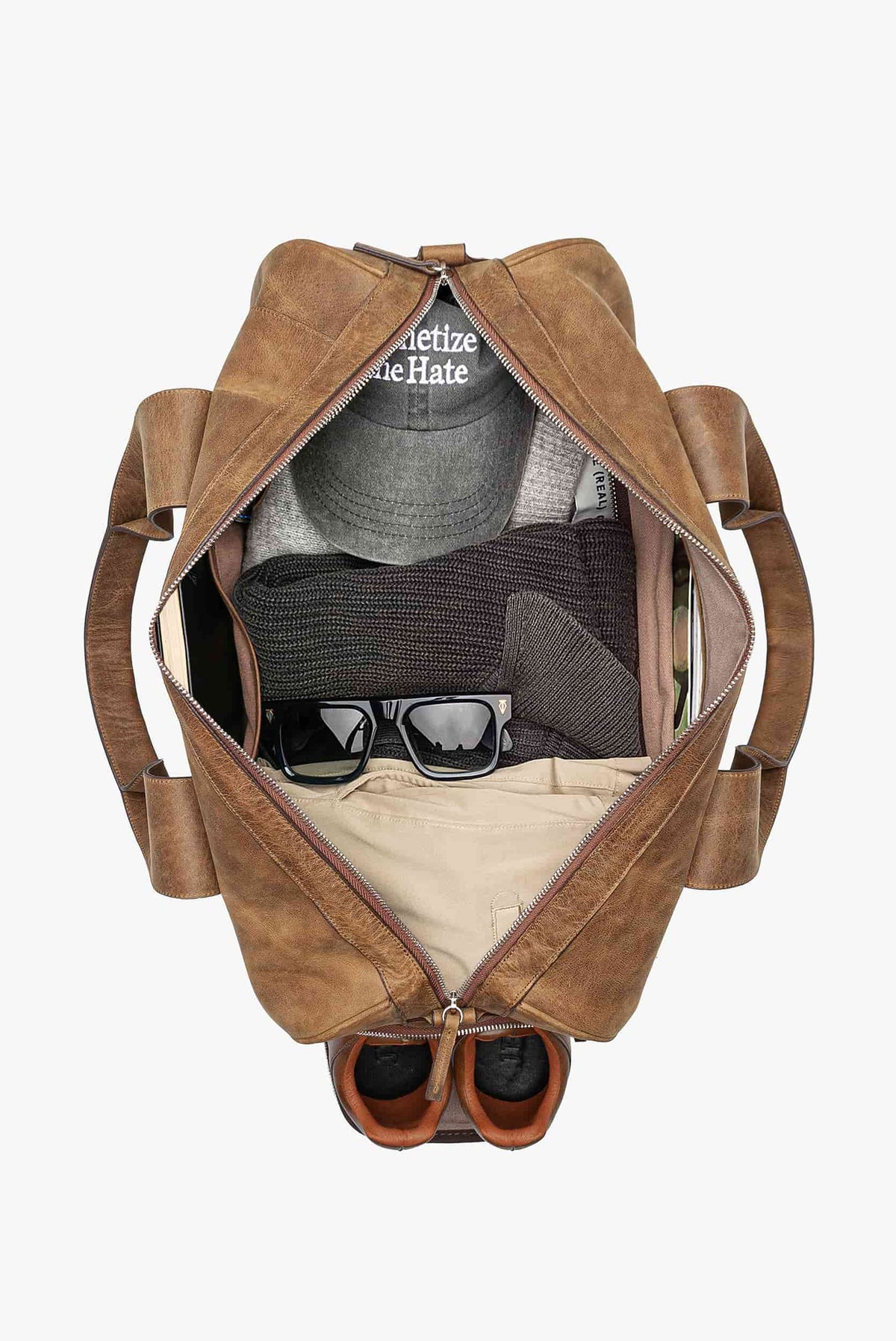 Maleta duffle de piel 28L