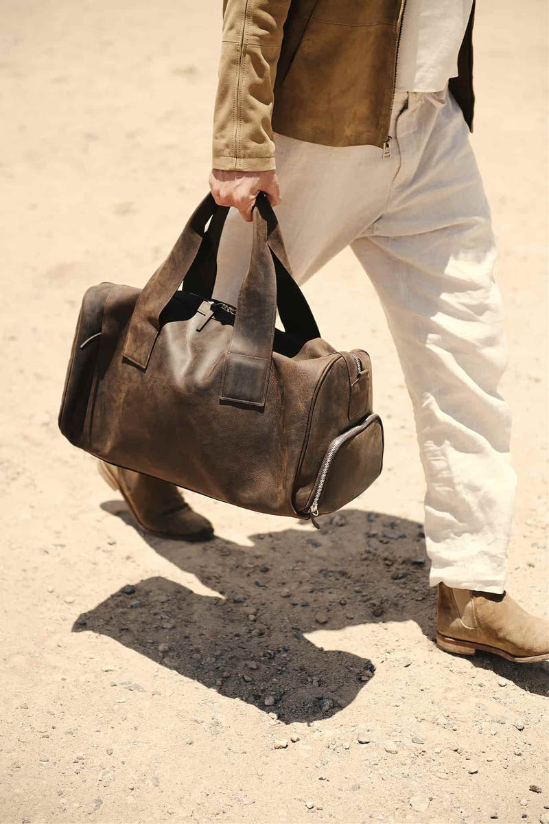 Maleta duffle de piel 28L