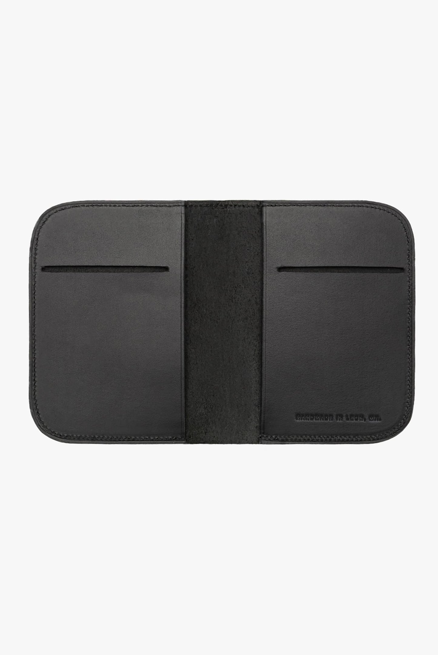 Cartera bifold negra de piel