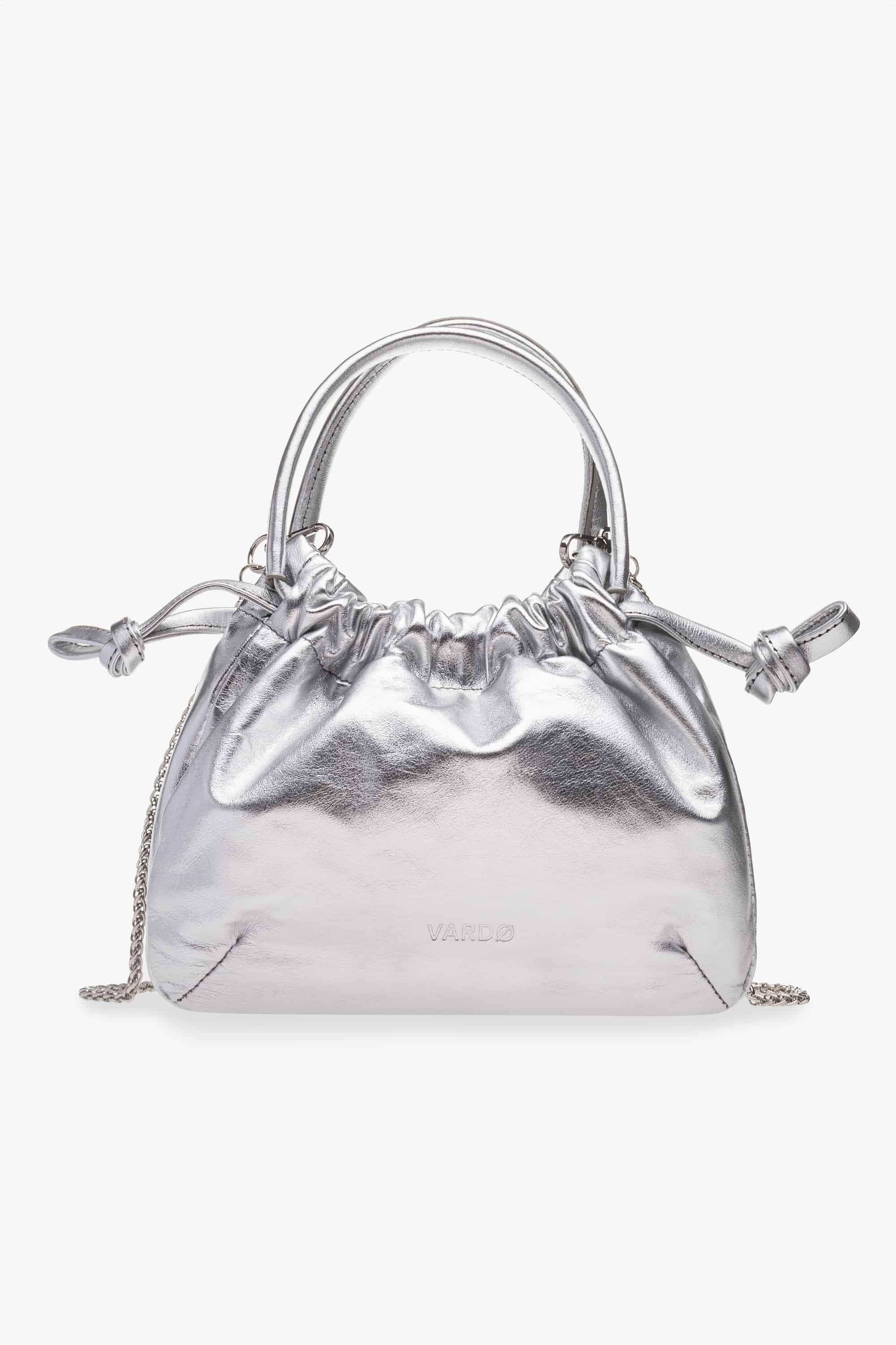 Bolsa de piel Dumpling Mila - Plateado